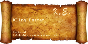 Kling Eszter névjegykártya